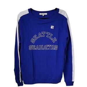 NFL Seattle Seahawks Lightweight Blue and White Sweatshirt Adult Size Large NEW